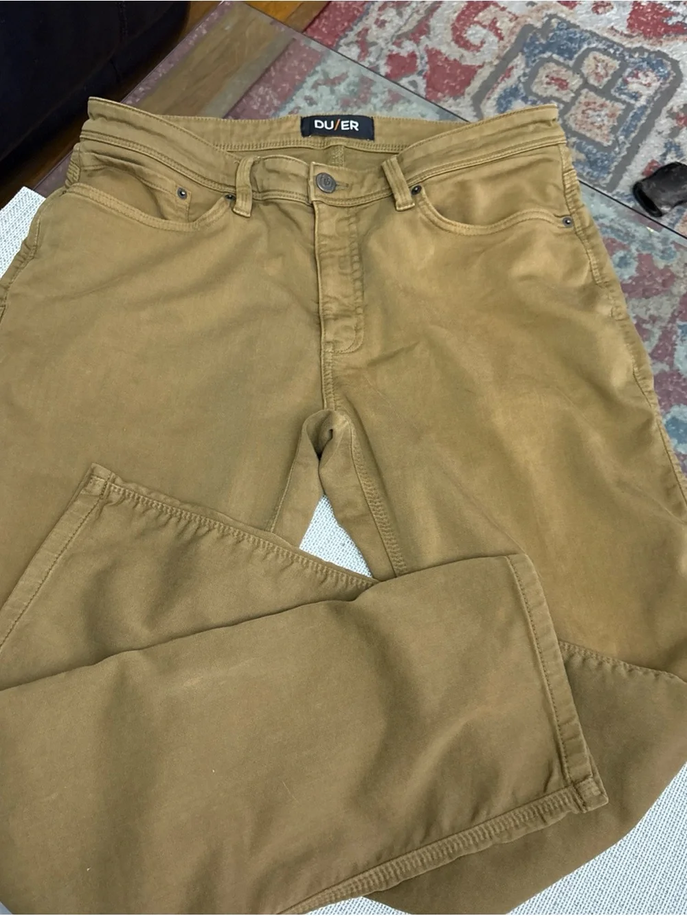 DU/ER Men's Slim Chinos in Caramel Tan